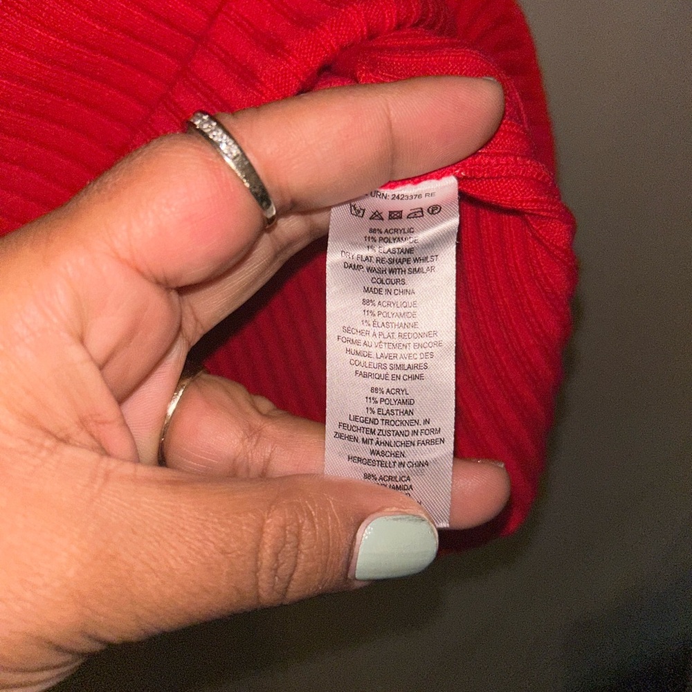 French Connection Sweater - red soft roll neck long sleeve - Picture 8 of 10